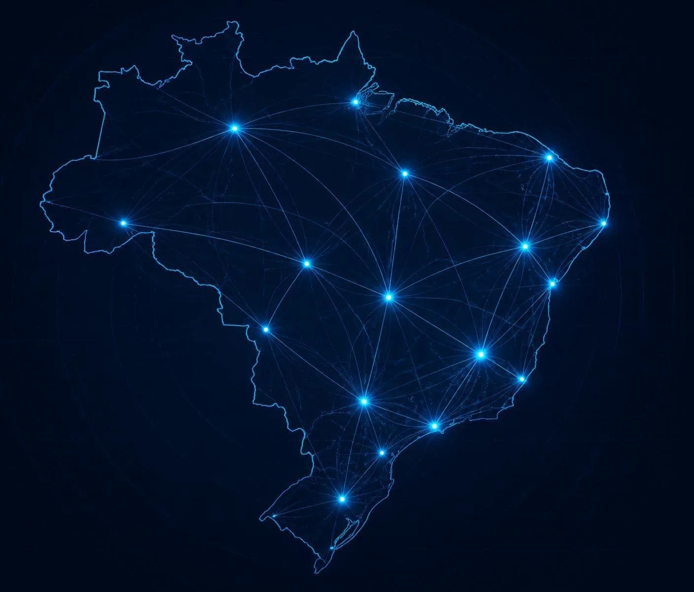Mapa da malha de POPs e conexões da SmartConect no Brasil