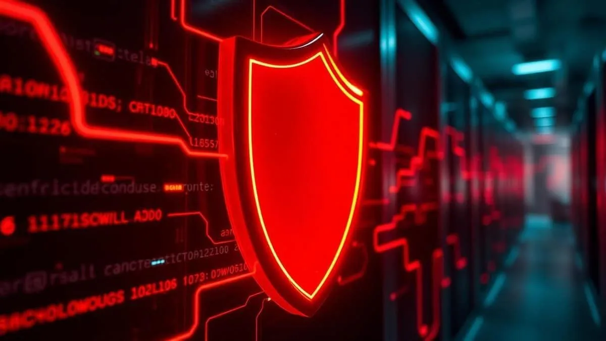 Escudo digital protegendo dados corporativos contra ataque de ransomware